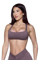 Pchee Cross Back Dusty Purple Sports Bra