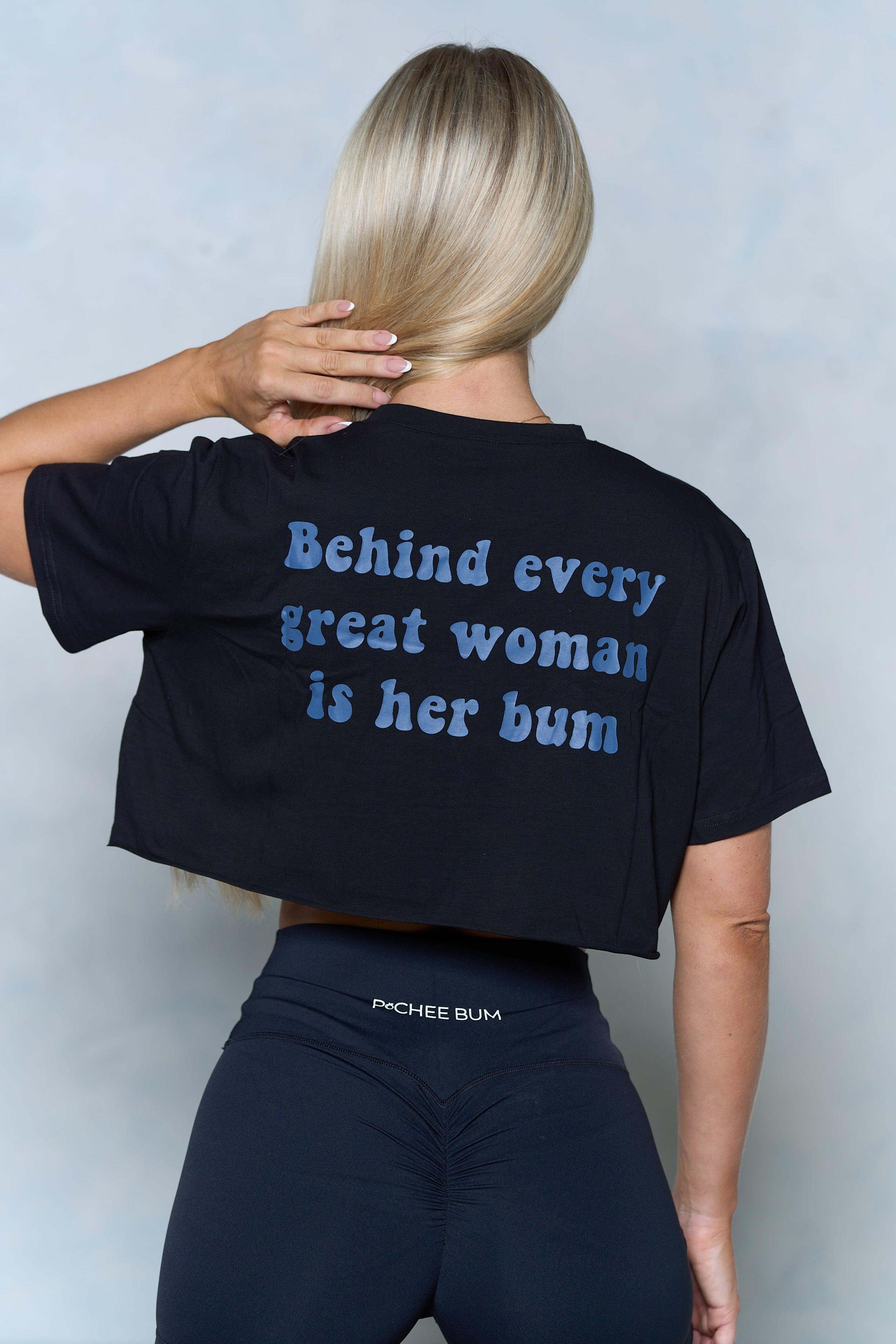 Blue Pchee Bum Society Crop Tee - Pcheebum