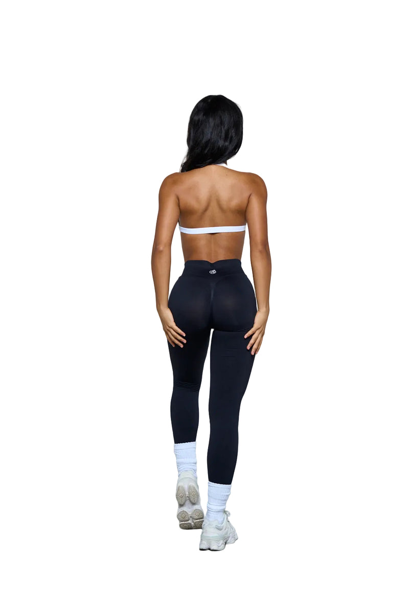 Black Shaping Scrunch Butt Leggings — compression shaping, scrunch detail | Pcheebum