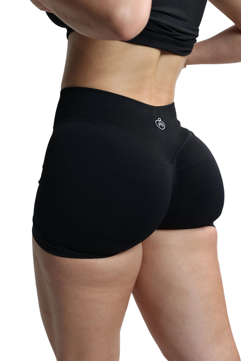 Black Mid-Rise Shaping Shorts