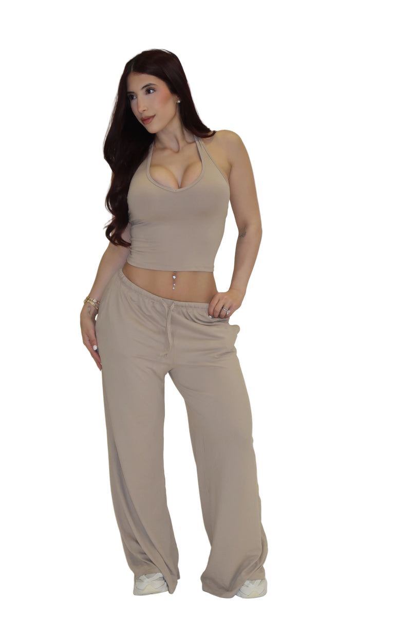 Stone Halter Lounge Pant Set