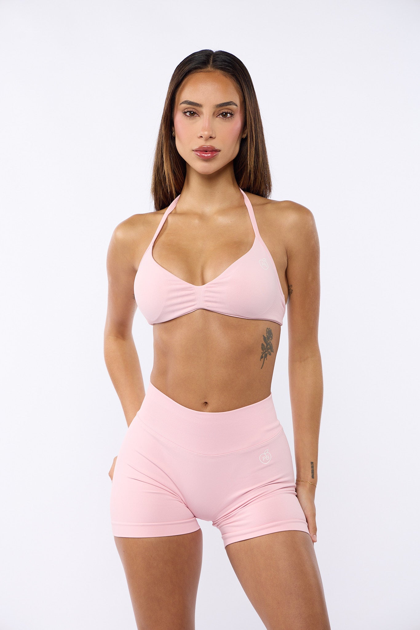 Light Pink Bombshell Sports Bra and Shaping Short Set
