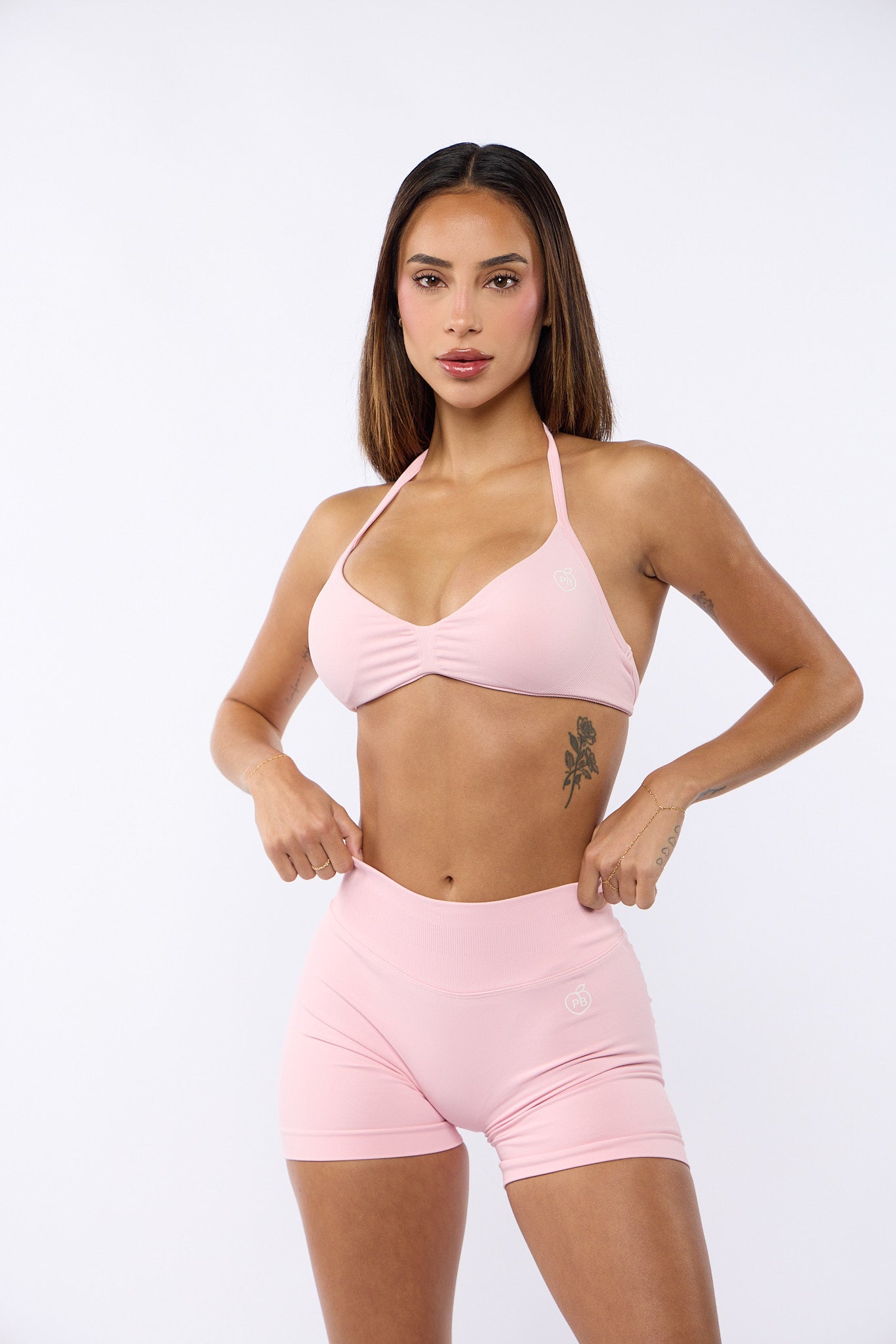 Light Pink Bombshell Sports Bra and Shaping Short Set