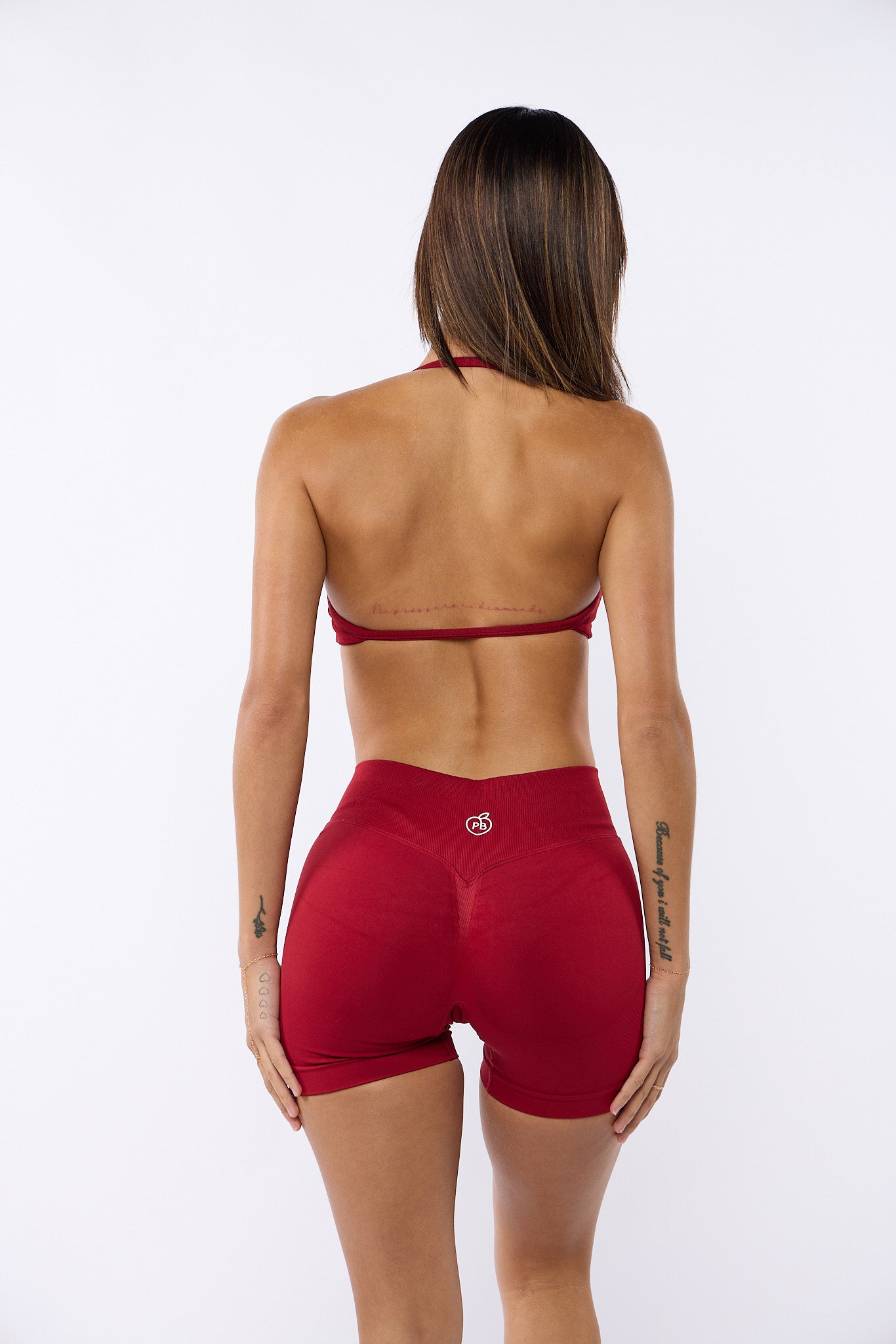 Cherry Red Bombshell Sports Bra and Shaping Short Set