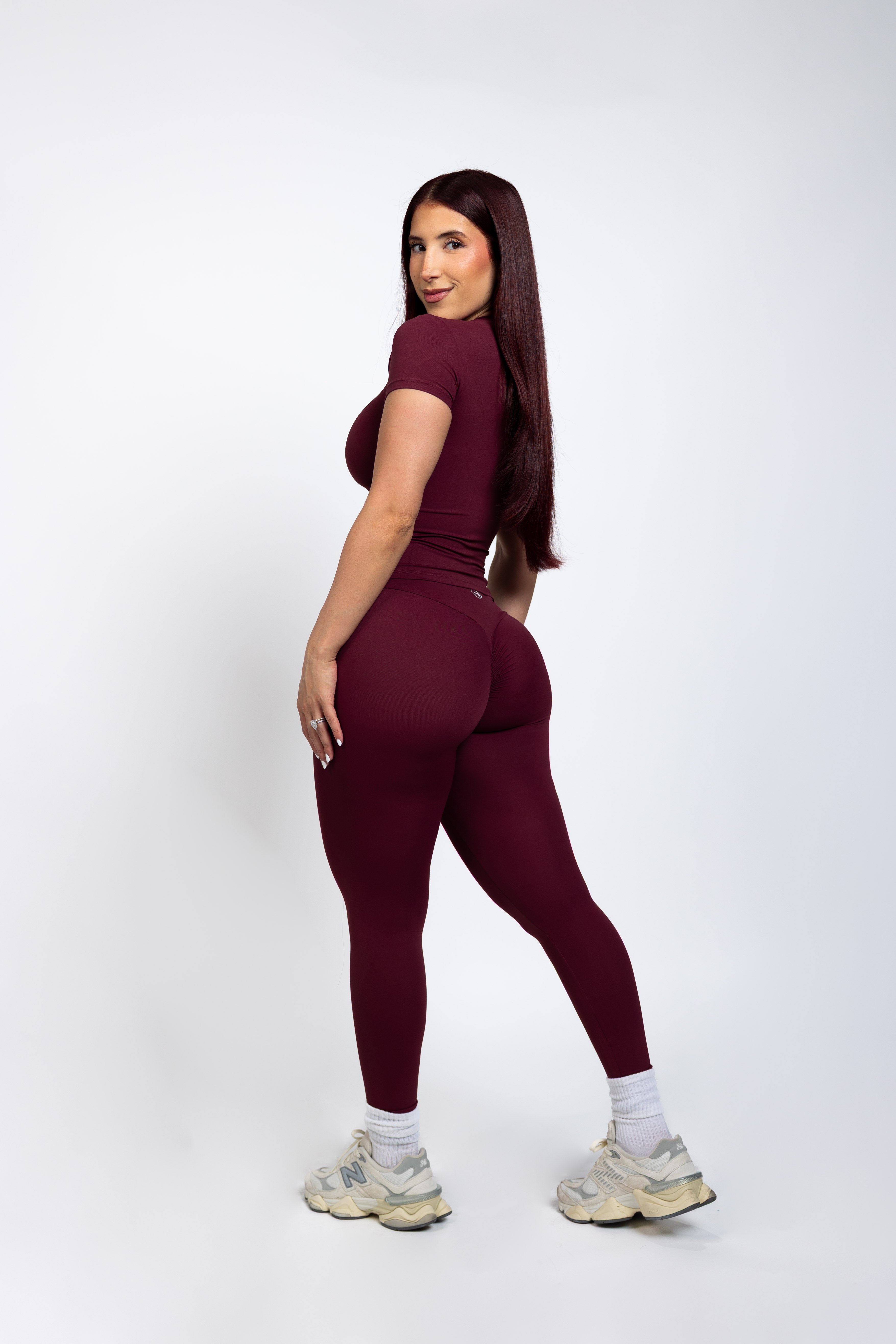 Pchee Essential Wine Tee and Legging Set