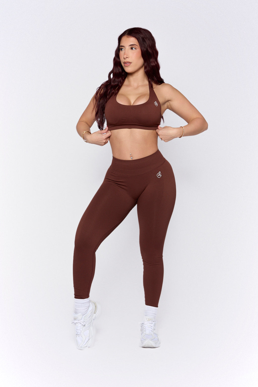 Brown Shaping Scrunch Butt Leggings