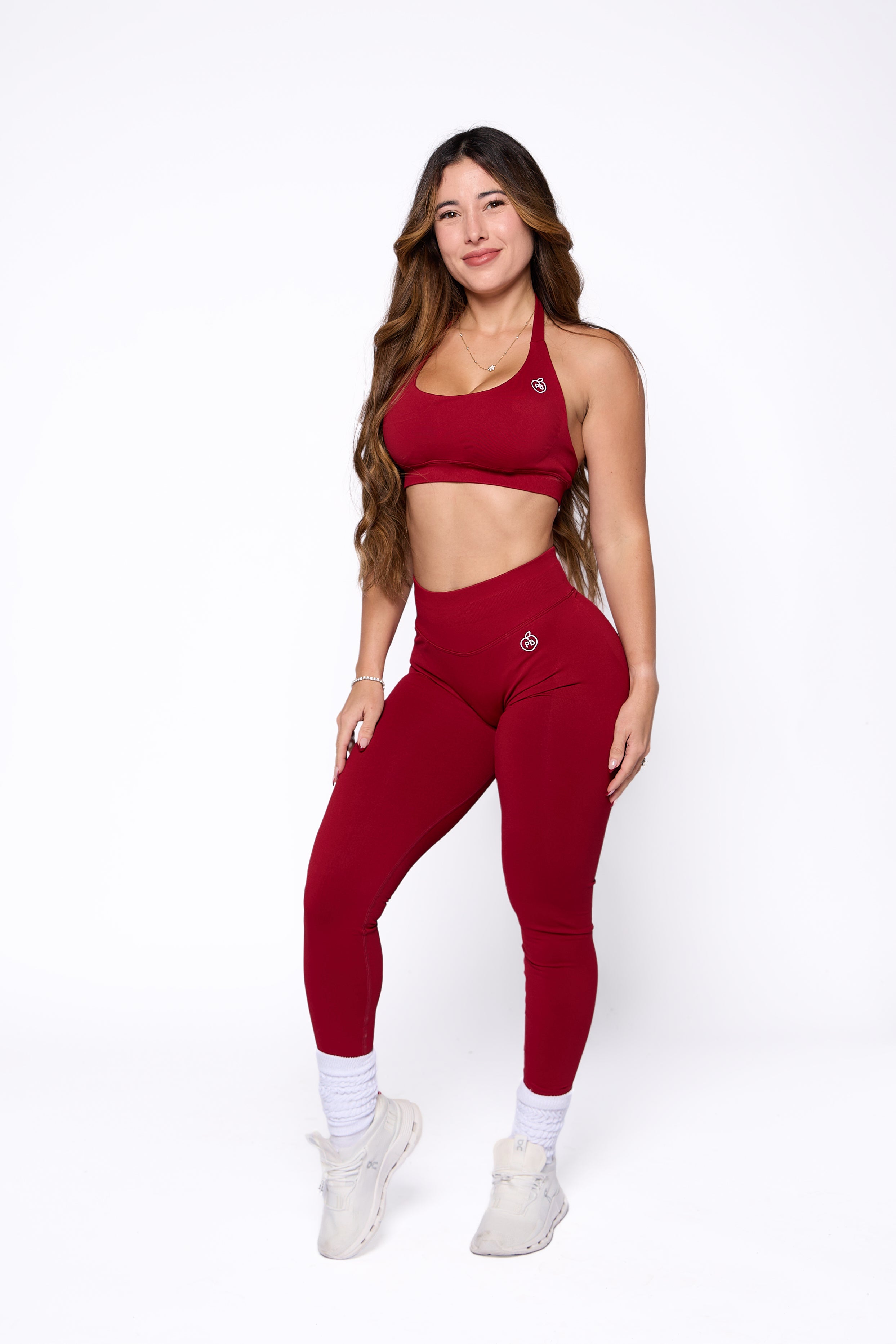 Cherry Red Shaping Scrunch Butt Leggings