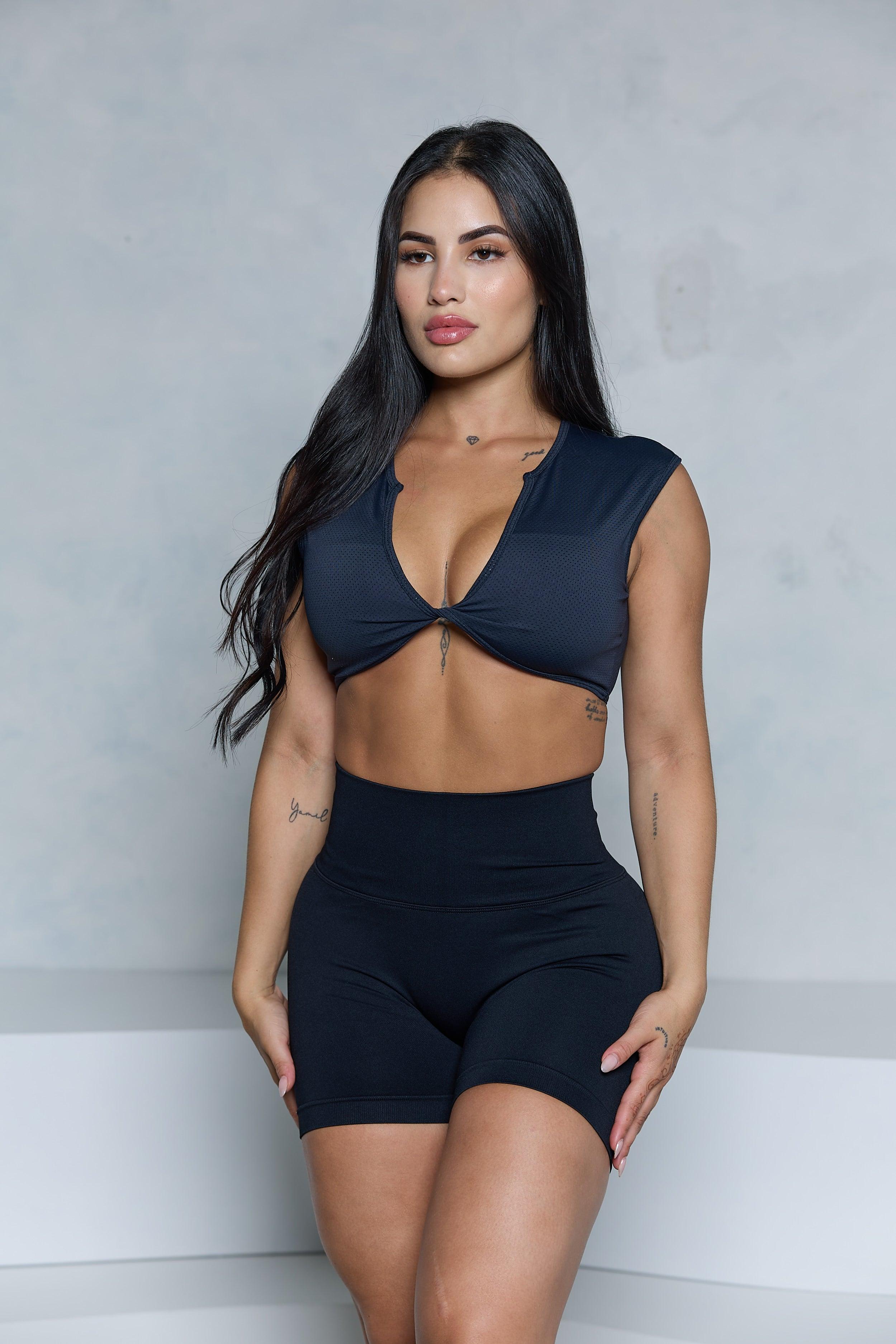 Midnight Navy Twist Top - Pcheebum