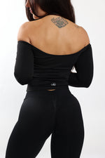 Black Off the Shoulder Top — view 3