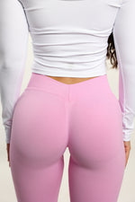 Pink V-Back Shaping Scrunch Butt Leggings — view 3