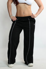 Black Striped Baggy Pants