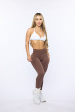 Brown Sculpting Acid Wash Scrunch Butt Leggings