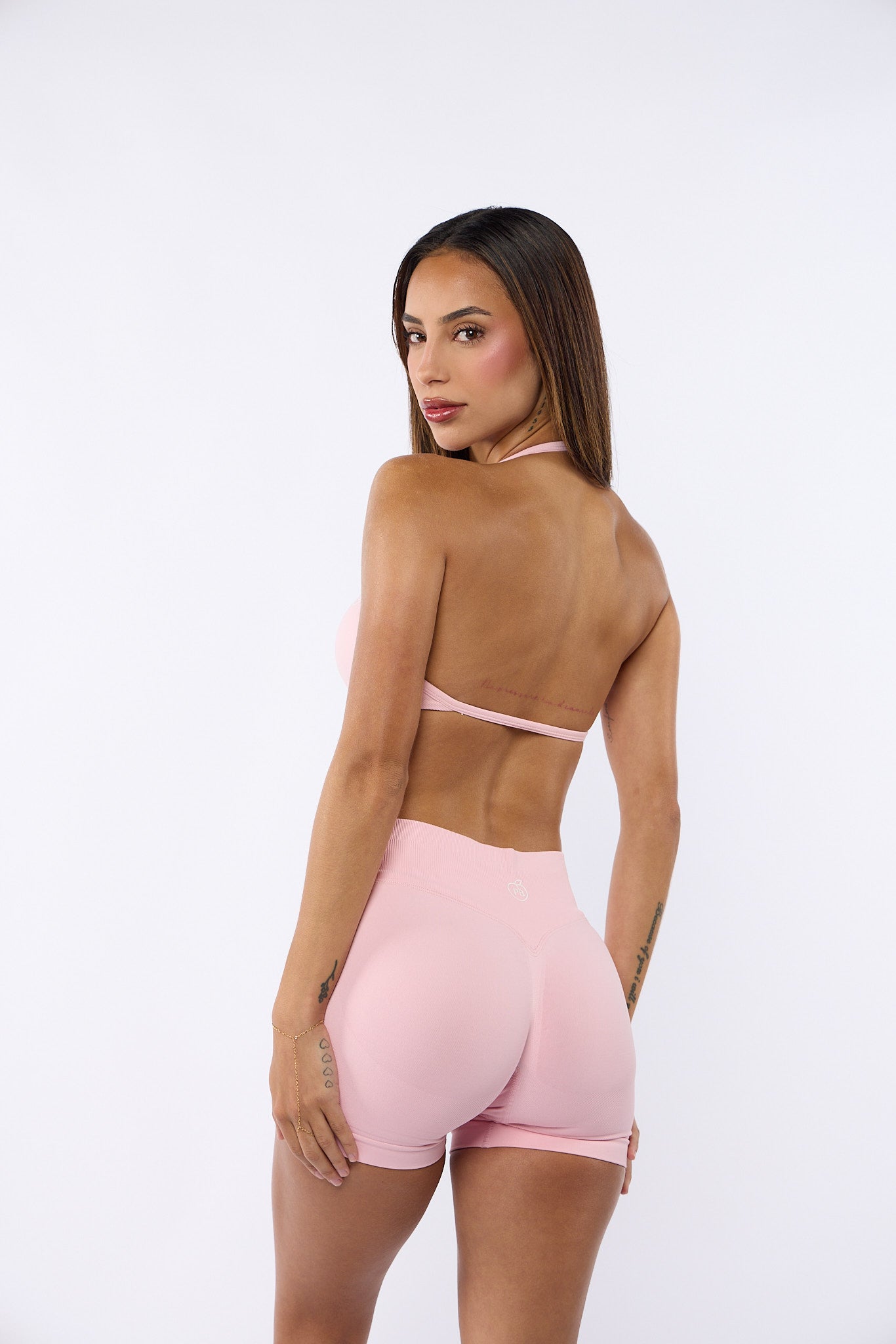 Light Pink Bombshell Sports Bra and Shaping Short Set