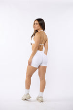 White Bombshell Sports Bra and Shaping Short Set