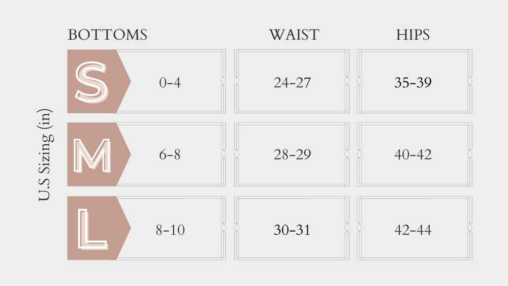 Bottoms Size Chart