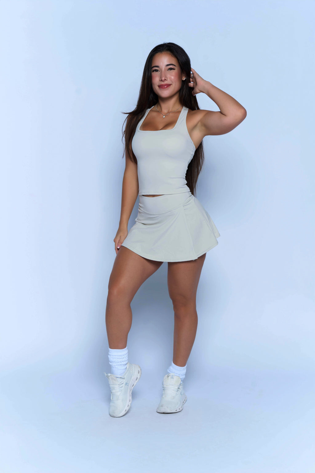 Eggshell Halter Tank and Skort Set