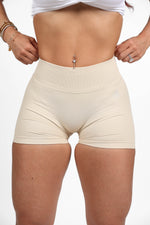 Soft Beige V-Back Shaping Scrunch Butt Shorts — view 5