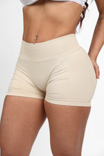 Soft Beige V-Back Shaping Scrunch Butt Shorts — view 6