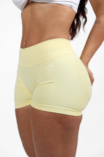Soft Butter Yellow V-Back Shaping Scrunch Butt Shorts