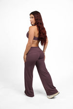 Plum Bra and Fold-over Straight Pant Set — view 5