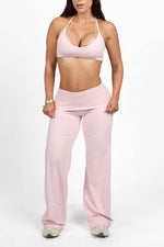 Soft Pink Bra and Fold-over Straight Pant Set — view 3