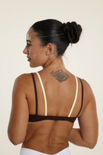 Brown and Yellow Double-Layer Bra