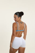 Blue and Light Blue Double-Layer Bra