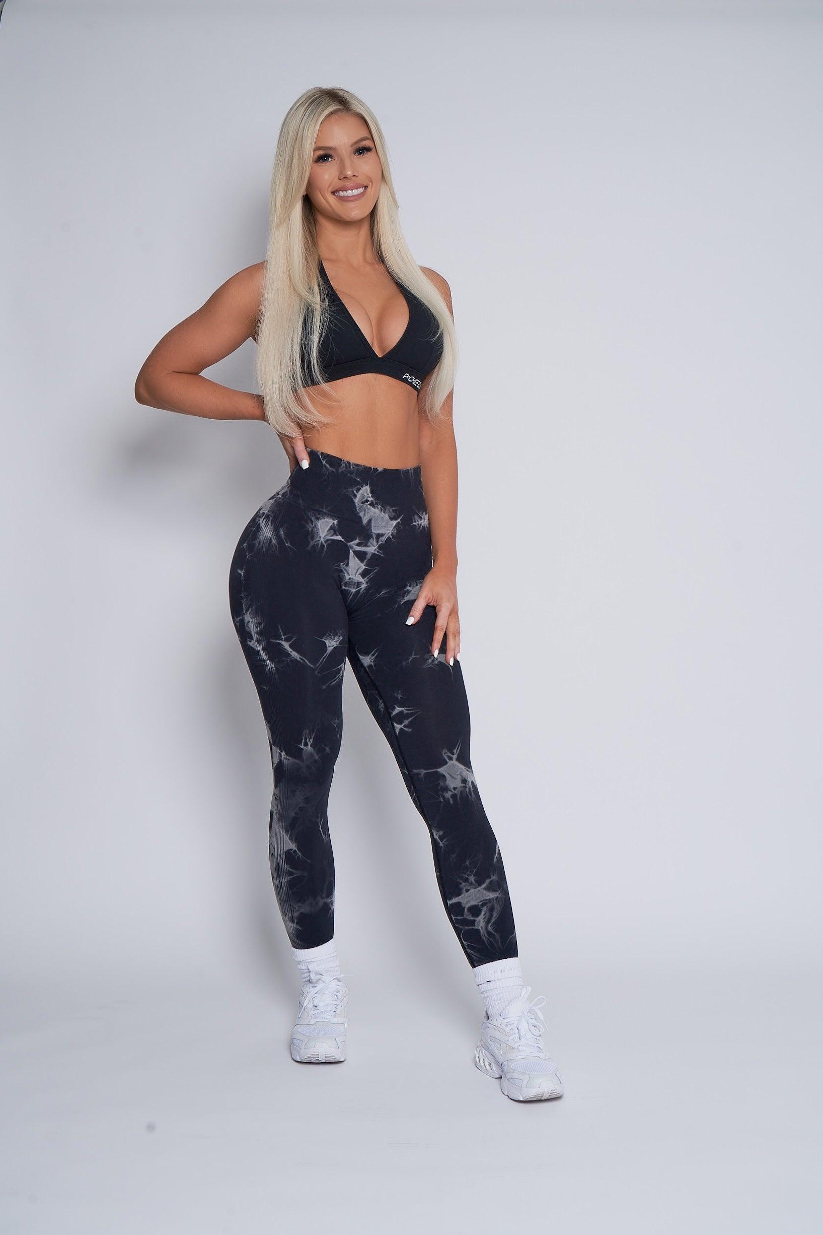 Black Lightning Marble Scrunch Butt Leggings - Pcheebum