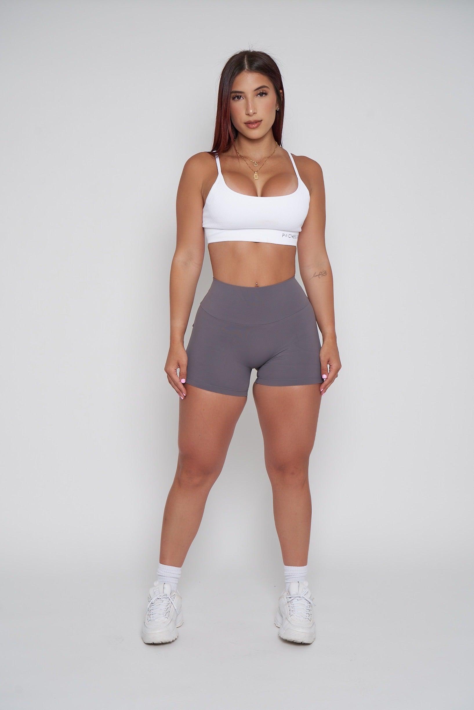 Grey Pocket Scrunch Butt Shorts - Pcheebum