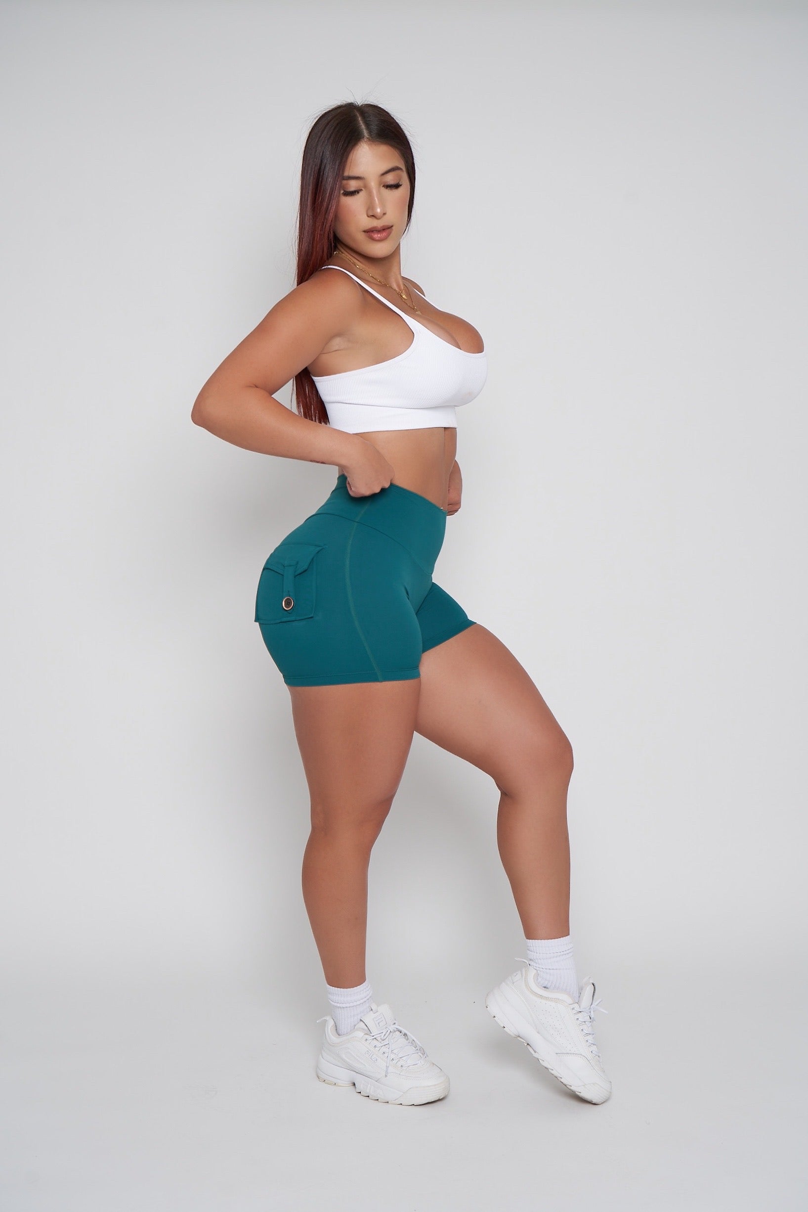 Emerald Pocket Scrunch Butt Shorts